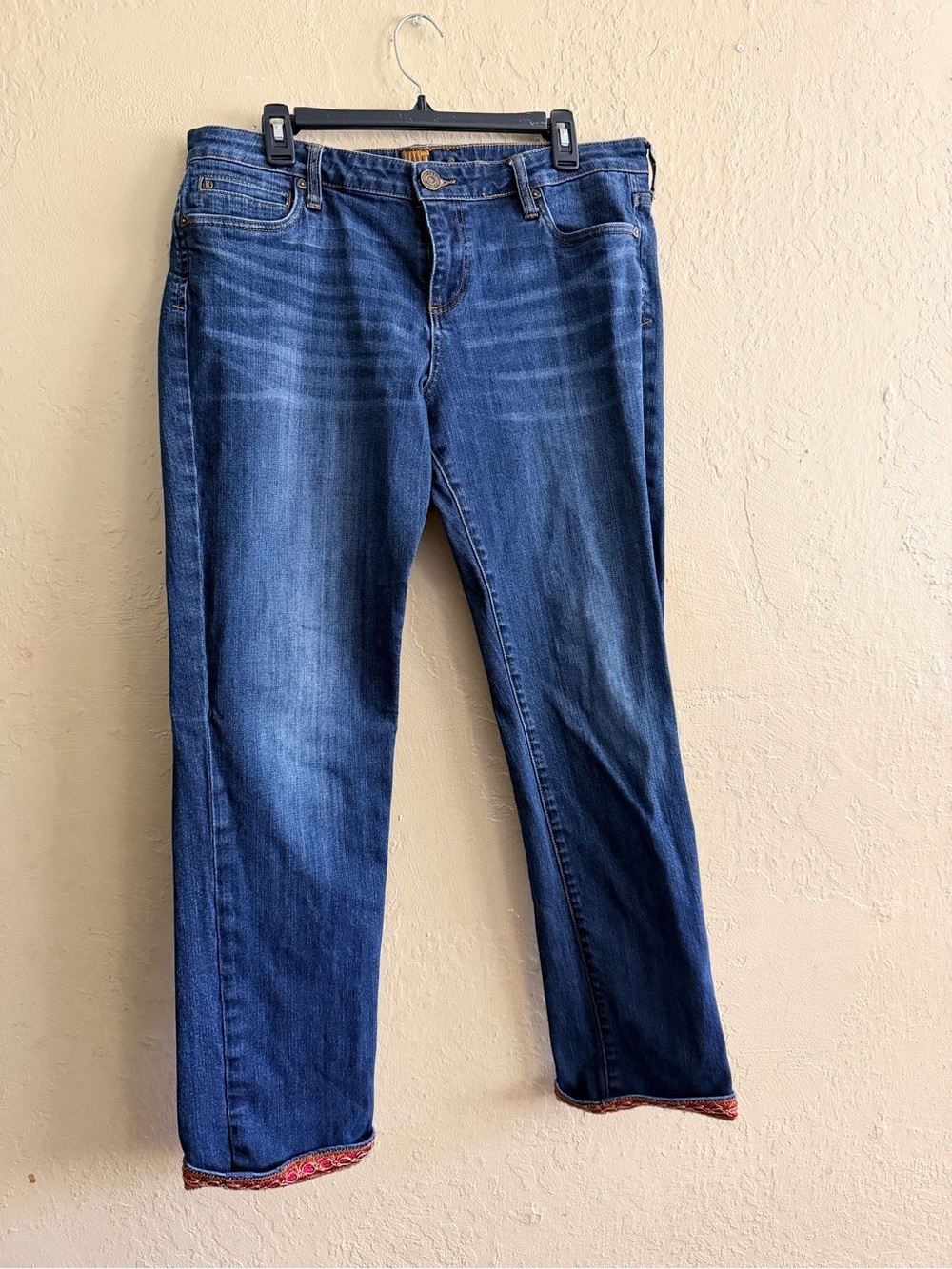 Kut from the Kloth Straight Leg Jeans in Dark Blue Wash